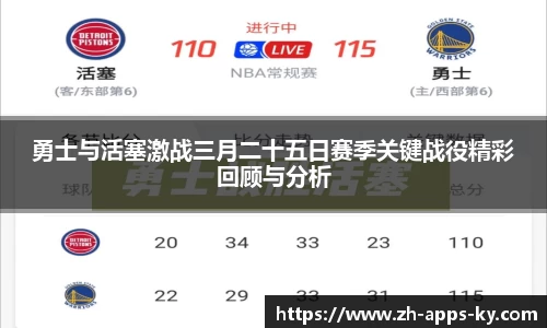 勇士与活塞激战三月二十五日赛季关键战役精彩回顾与分析